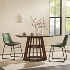 Table à manger ronde en bois à lattes de 48 pouces