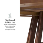 Table à manger ronde en bois à lattes de 48 pouces
