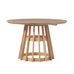 Table à manger ronde en bois à lattes de 48 pouces