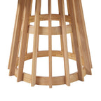 Table à manger ronde en bois à lattes de 48 pouces