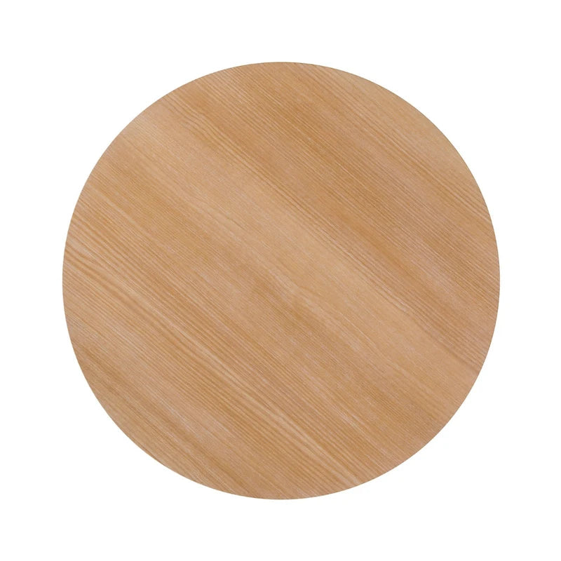 Table à manger ronde en bois à lattes de 48 pouces