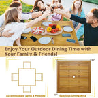 Ensemble de salle à manger de jardin 5 pièces avec table en bois d'acacia et trou pour parasol de 1,9 po