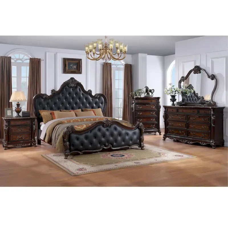Chambre à coucher 6 pièces traditionnelle en bois massif avec panneaux Eugene Furniture of America