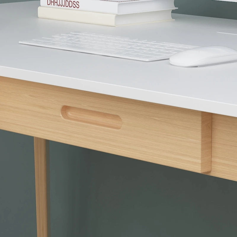 Bureau informatique en bois de 120 cm avec 2 tiroirs - 4 couleurs