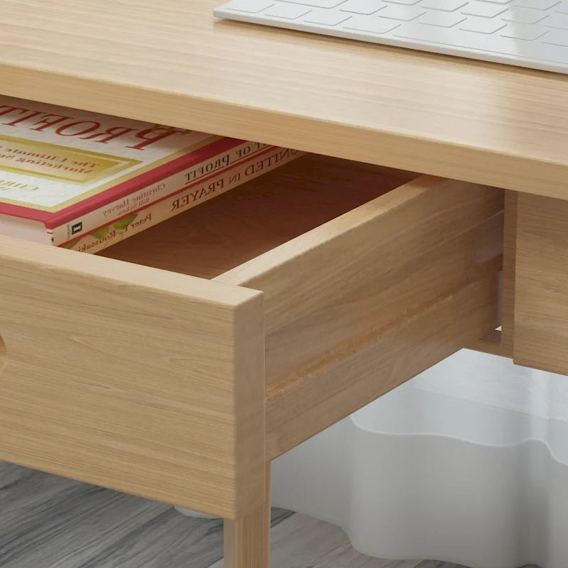 Bureau informatique en bois de 120 cm avec 2 tiroirs - 4 couleurs