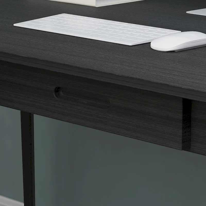 Bureau informatique en bois de 120 cm avec 2 tiroirs - 4 couleurs