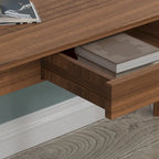 Bureau informatique en bois de 120 cm avec 2 tiroirs - 4 couleurs