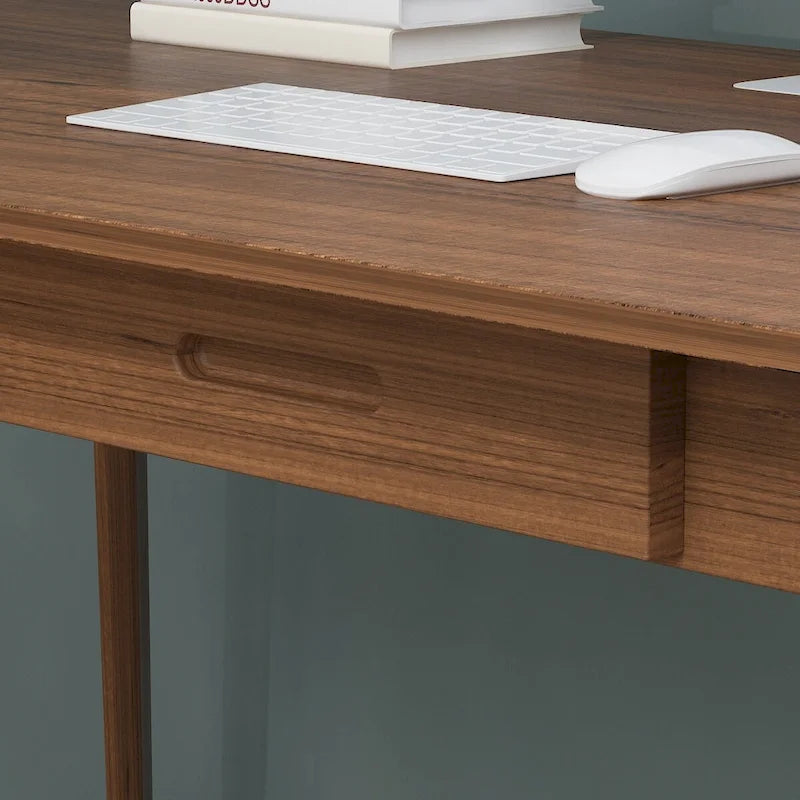 Bureau informatique en bois de 120 cm avec 2 tiroirs - 4 couleurs