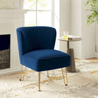 Chaise d'appoint capitonnée en velours moderne avec pieds dorés