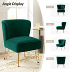 Chaise d'appoint capitonnée en velours moderne avec pieds dorés