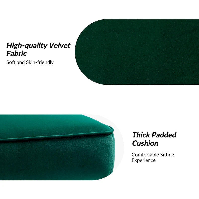 Chaise d'appoint capitonnée en velours moderne avec pieds dorés