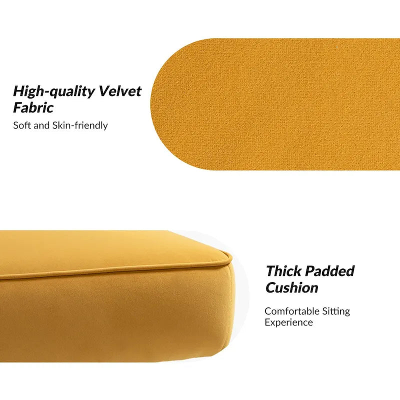 Chaise d'appoint capitonnée en velours moderne avec pieds dorés