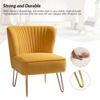 Chaise d'appoint capitonnée en velours moderne avec pieds dorés