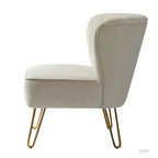 Chaise d'appoint capitonnée en velours moderne avec pieds dorés