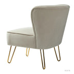 Chaise d'appoint capitonnée en velours moderne avec pieds dorés