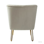Chaise d'appoint capitonnée en velours moderne avec pieds dorés