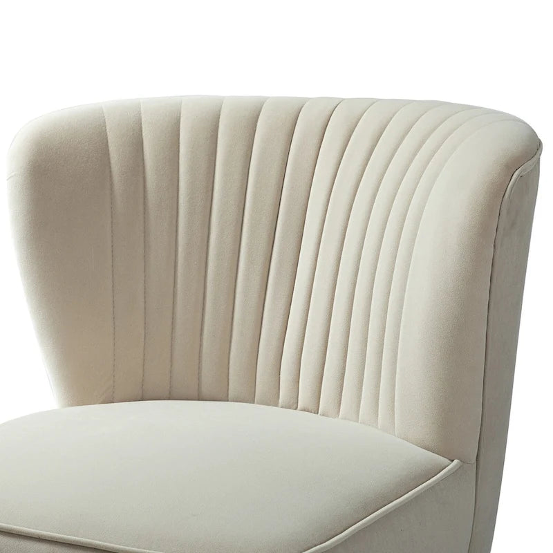 Chaise d'appoint capitonnée en velours moderne avec pieds dorés