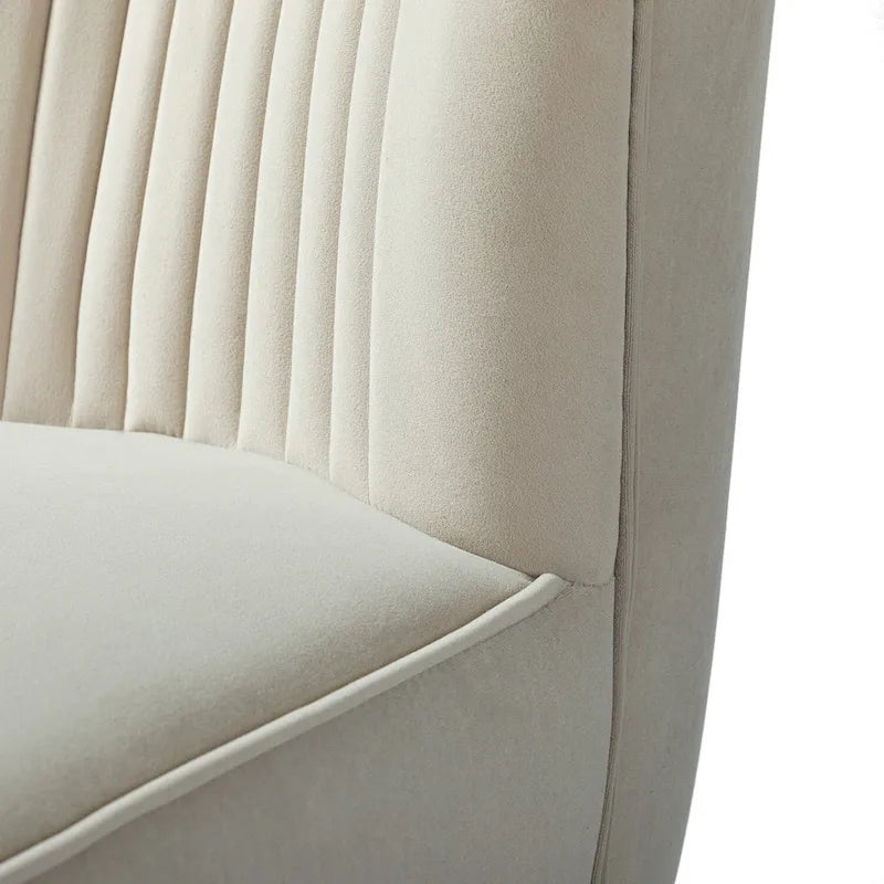 Chaise d'appoint capitonnée en velours moderne avec pieds dorés
