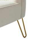 Chaise d'appoint capitonnée en velours moderne avec pieds dorés