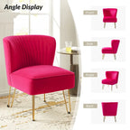 Chaise d'appoint capitonnée en velours moderne avec pieds dorés