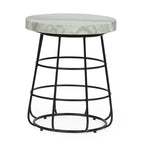 Table d'appoint moderne en marbre faite à la main - 18,00 L x 18,00 P x 22,00 H