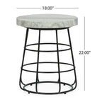 Table d'appoint moderne en marbre faite à la main - 18,00 L x 18,00 P x 22,00 H
