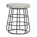Table d'appoint moderne en marbre faite à la main - 18,00 L x 18,00 P x 22,00 H
