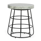 Table d'appoint moderne en marbre faite à la main - 18,00 L x 18,00 P x 22,00 H