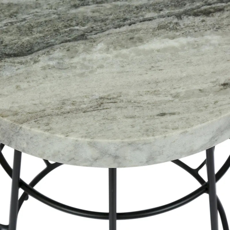 Table d'appoint moderne en marbre faite à la main - 18,00 L x 18,00 P x 22,00 H