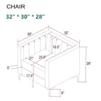 Ensemble de 2 pièces modernes : un fauteuil et un canapé en velours hollandais gris, pieds en fer