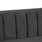 Ensemble de 2 pièces modernes : un fauteuil et un canapé en velours hollandais gris, pieds en fer