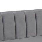 Ensemble de 2 pièces modernes : un fauteuil et un canapé en velours hollandais gris, pieds en fer