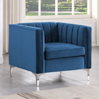Ensemble de 2 pièces modernes : un fauteuil et un canapé en velours hollandais gris, pieds en fer