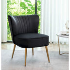 23.2 Fauteuil d'appoint large Mid-Century Modern en microfibre avec pieds en métal