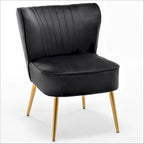 23.2 Fauteuil d'appoint large Mid-Century Modern en microfibre avec pieds en métal
