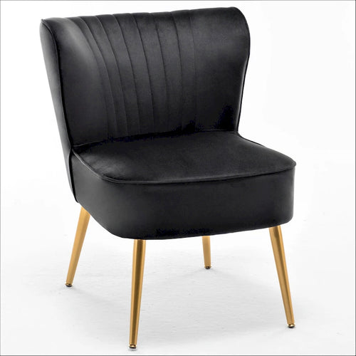 23.2 Fauteuil d'appoint large Mid-Century Modern en microfibre avec pieds en métal
