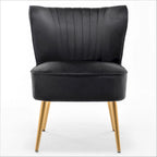 23.2 Fauteuil d'appoint large Mid-Century Modern en microfibre avec pieds en métal