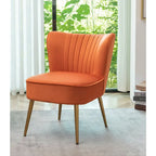 23.2 Fauteuil d'appoint large Mid-Century Modern en microfibre avec pieds en métal