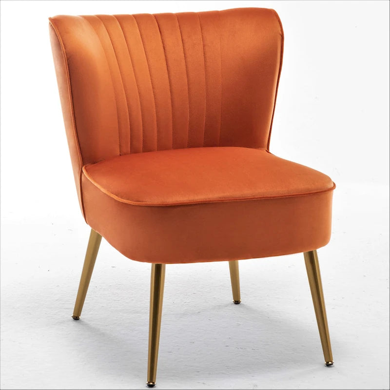 23.2 Fauteuil d'appoint large Mid-Century Modern en microfibre avec pieds en métal