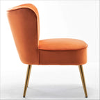 23.2 Fauteuil d'appoint large Mid-Century Modern en microfibre avec pieds en métal