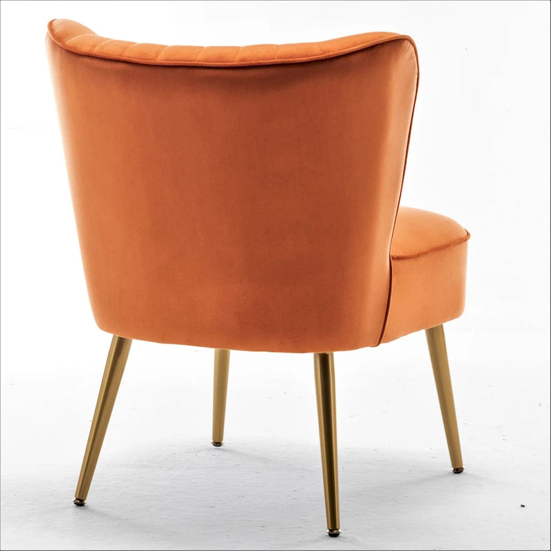 23.2 Fauteuil d'appoint large Mid-Century Modern en microfibre avec pieds en métal