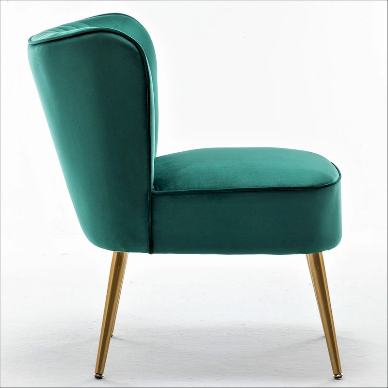 23.2 Fauteuil d'appoint large Mid-Century Modern en microfibre avec pieds en métal
