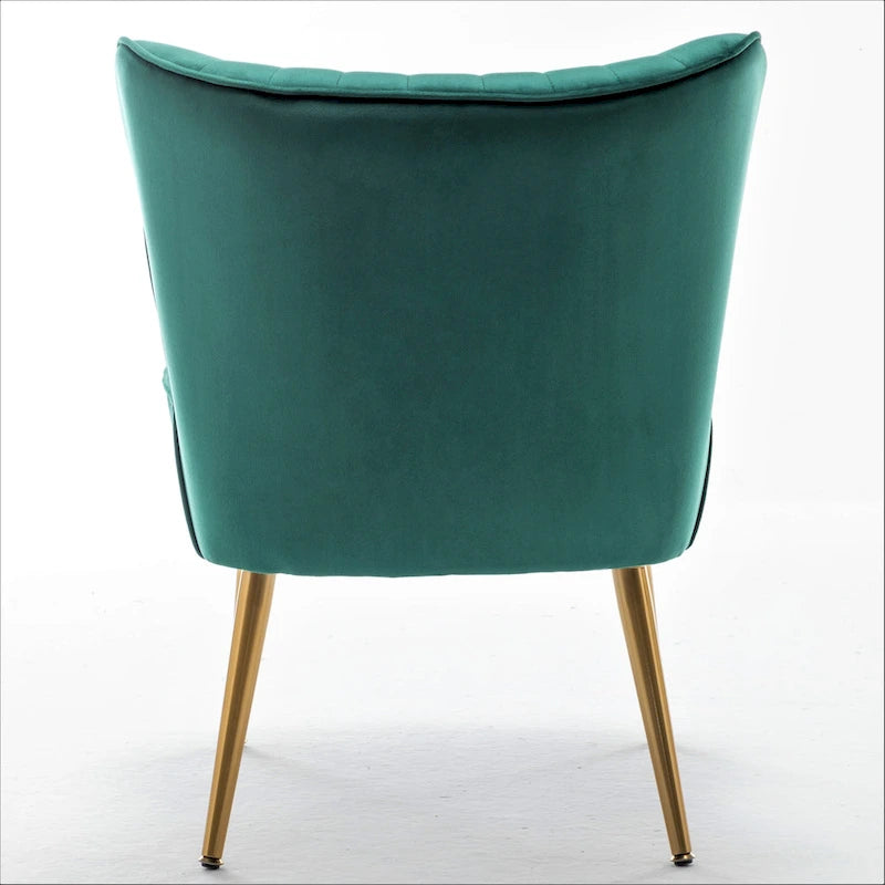 23.2 Fauteuil d'appoint large Mid-Century Modern en microfibre avec pieds en métal