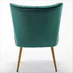 23.2 Fauteuil d'appoint large Mid-Century Modern en microfibre avec pieds en métal