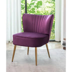 23.2 Fauteuil d'appoint large Mid-Century Modern en microfibre avec pieds en métal