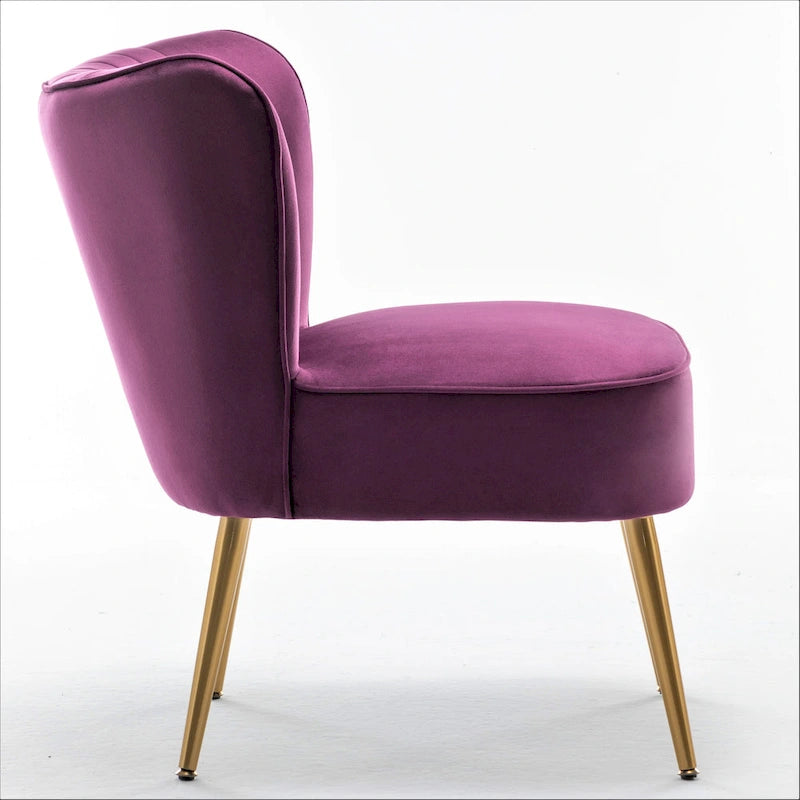 23.2 Fauteuil d'appoint large Mid-Century Modern en microfibre avec pieds en métal