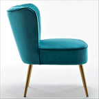 23.2 Fauteuil d'appoint large Mid-Century Modern en microfibre avec pieds en métal