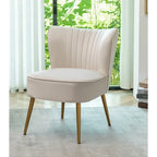 23.2 Fauteuil d'appoint large Mid-Century Modern en microfibre avec pieds en métal