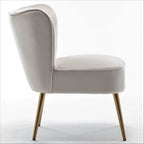 23.2 Fauteuil d'appoint large Mid-Century Modern en microfibre avec pieds en métal