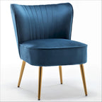 23.2 Fauteuil d'appoint large Mid-Century Modern en microfibre avec pieds en métal